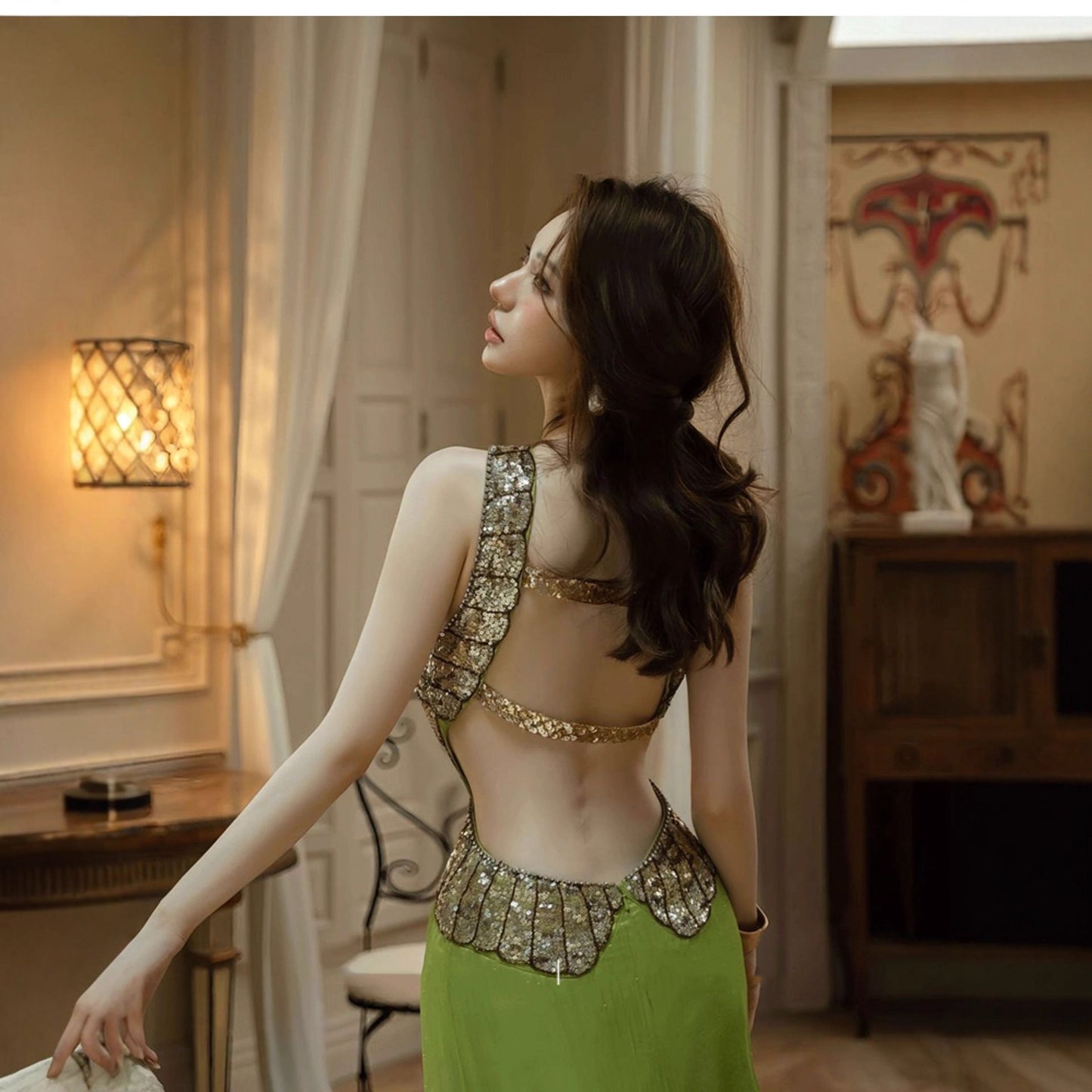 Halter Neck Evening Gown