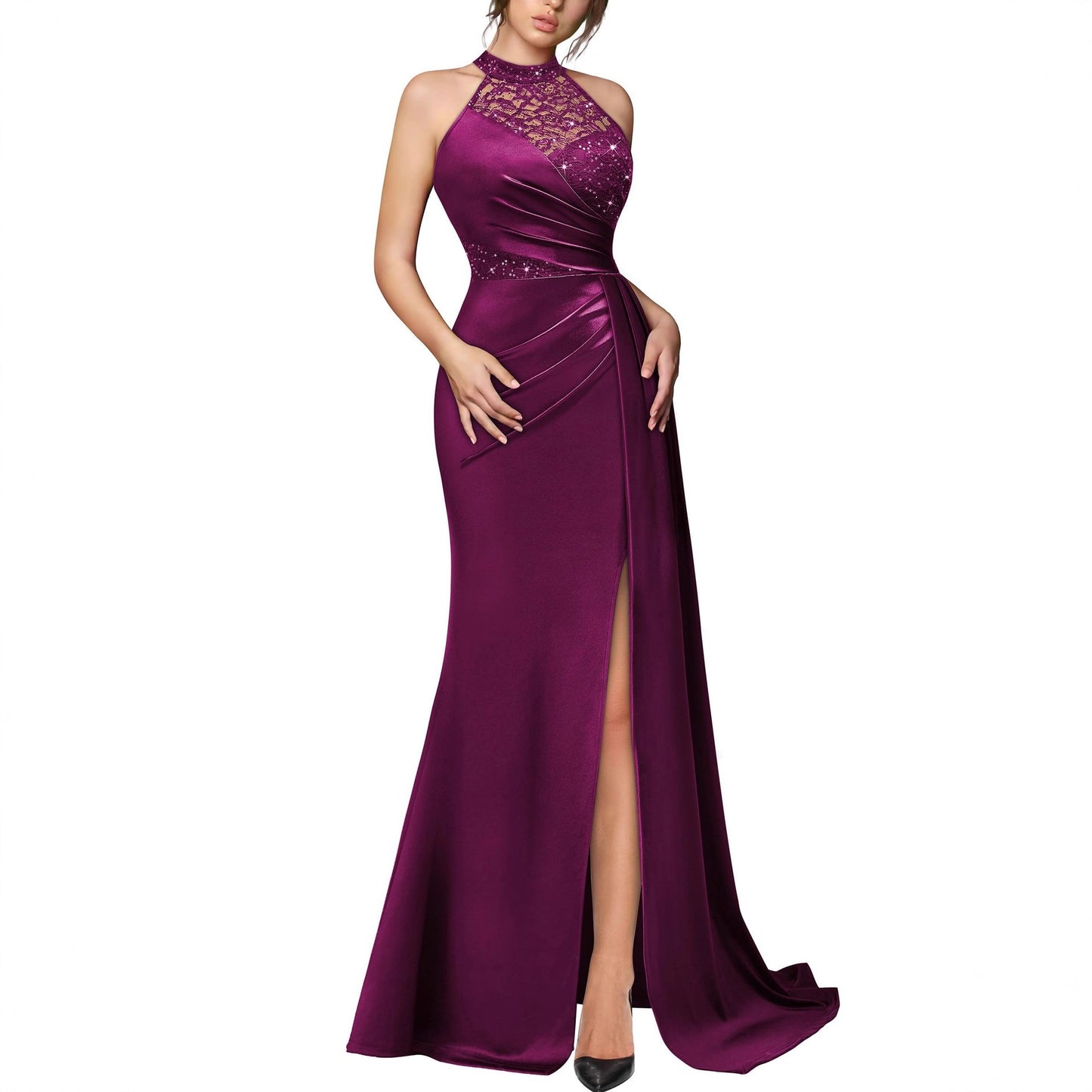Halter Neck Evening Gown