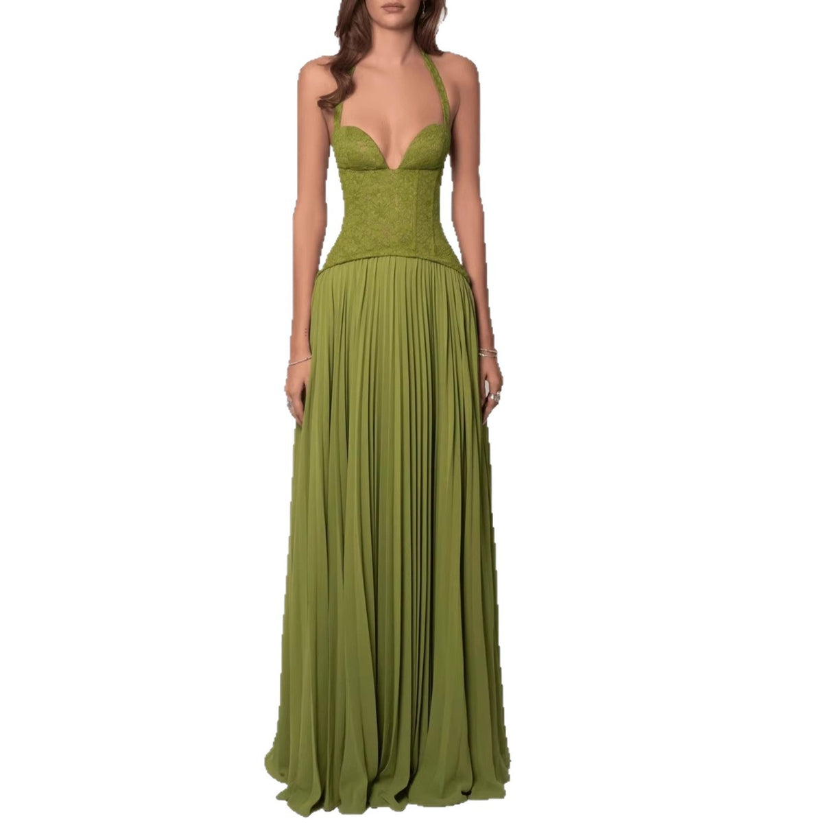 Halter Neck Low Back A-Line Dress