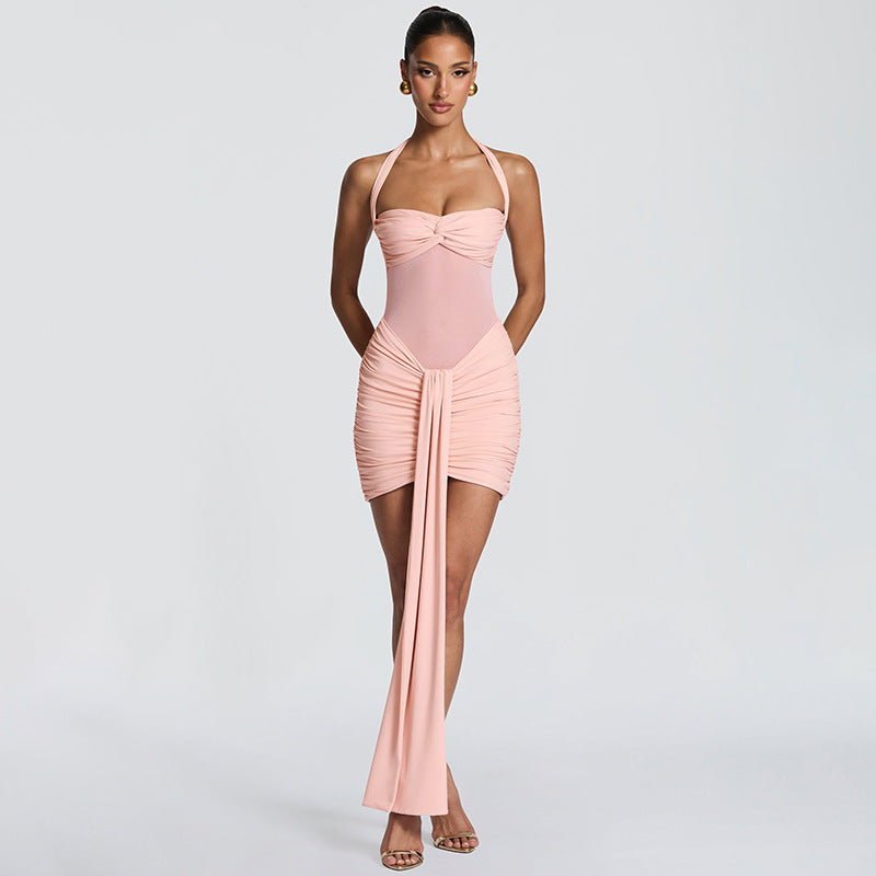 Halter Neck Ribbon Dress