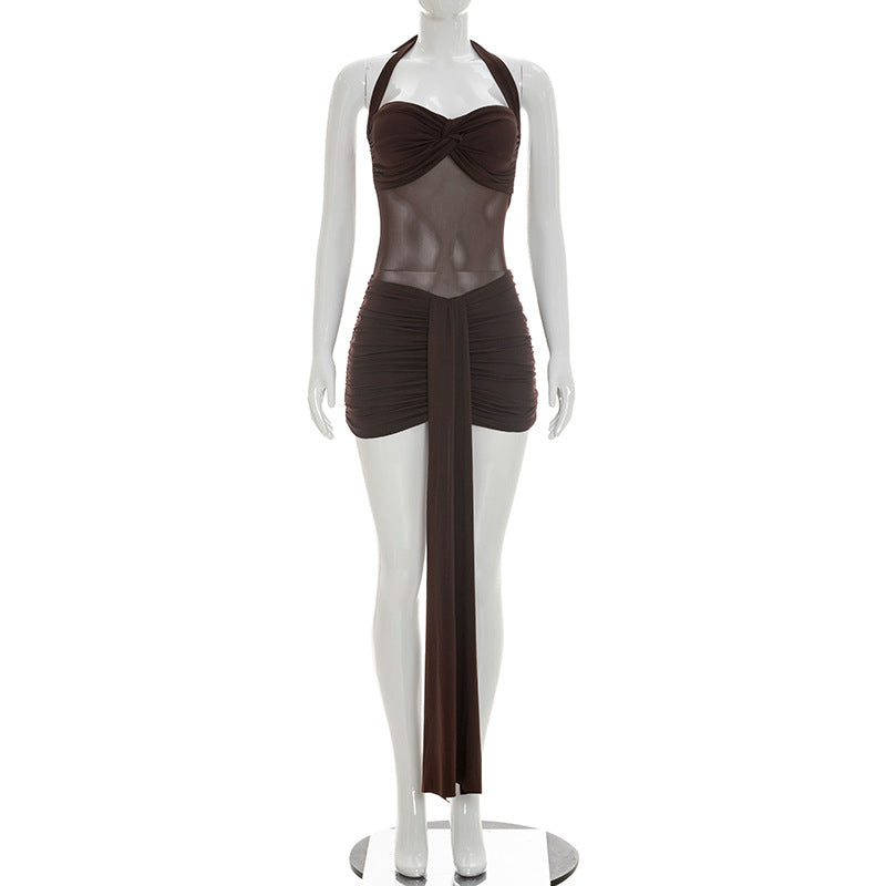 Halter Neck Ribbon Dress