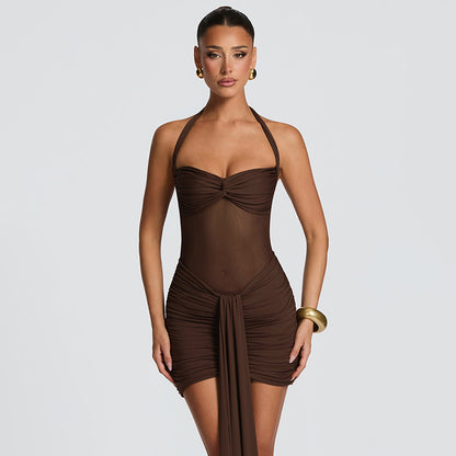 Halter Neck Ribbon Dress