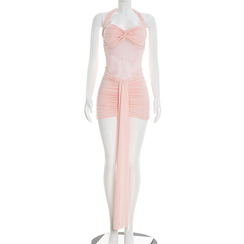 Halter Neck Ribbon Dress