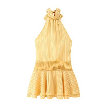 Halter Neck Satin Dress