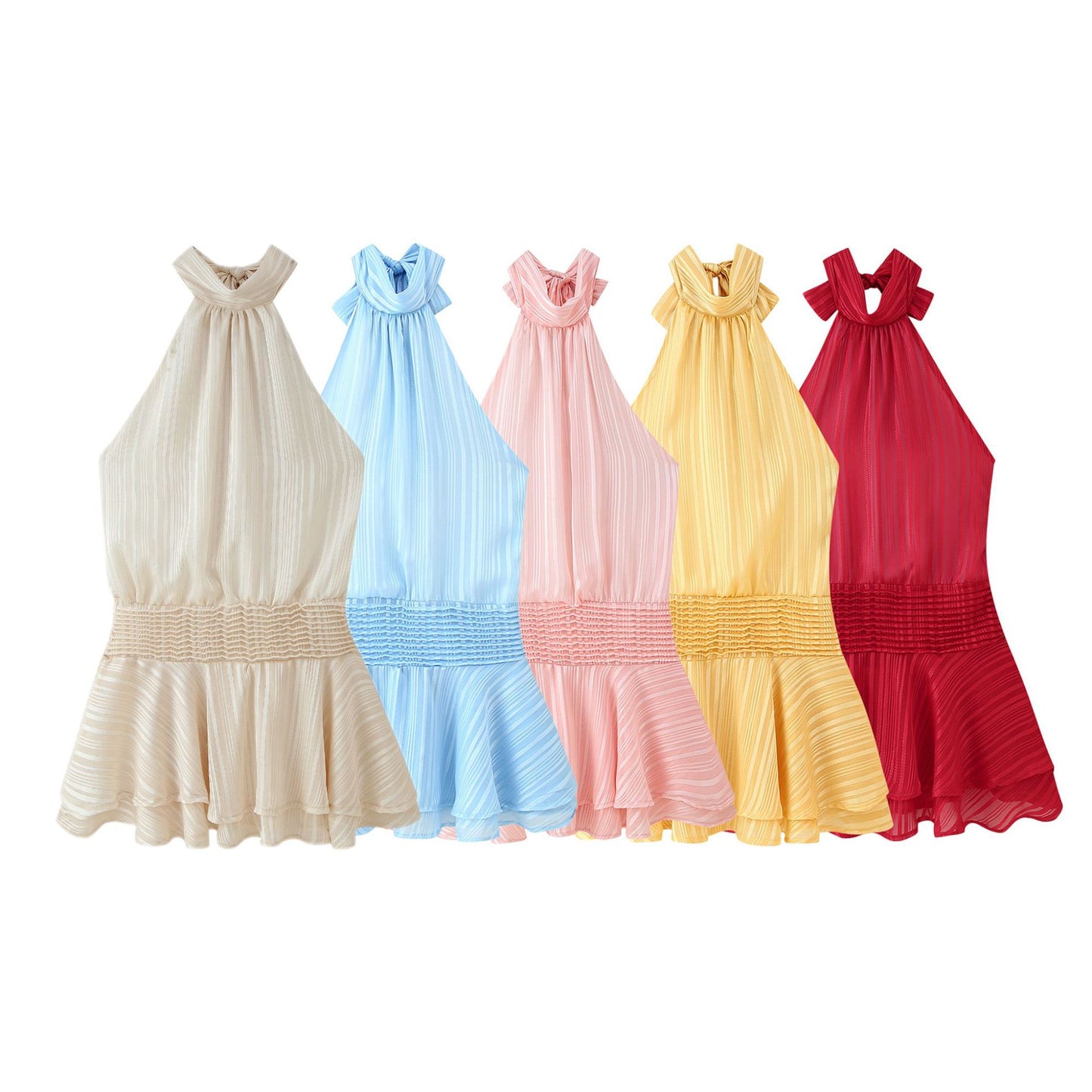 Halter Neck Satin Dress