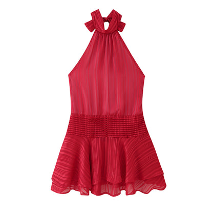 Halter Neck Satin Dress