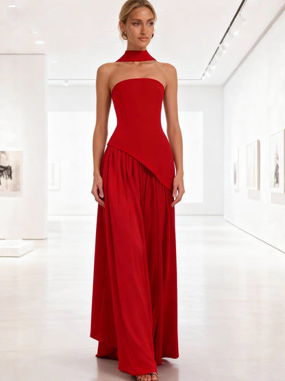Halter Neck Slit Dress