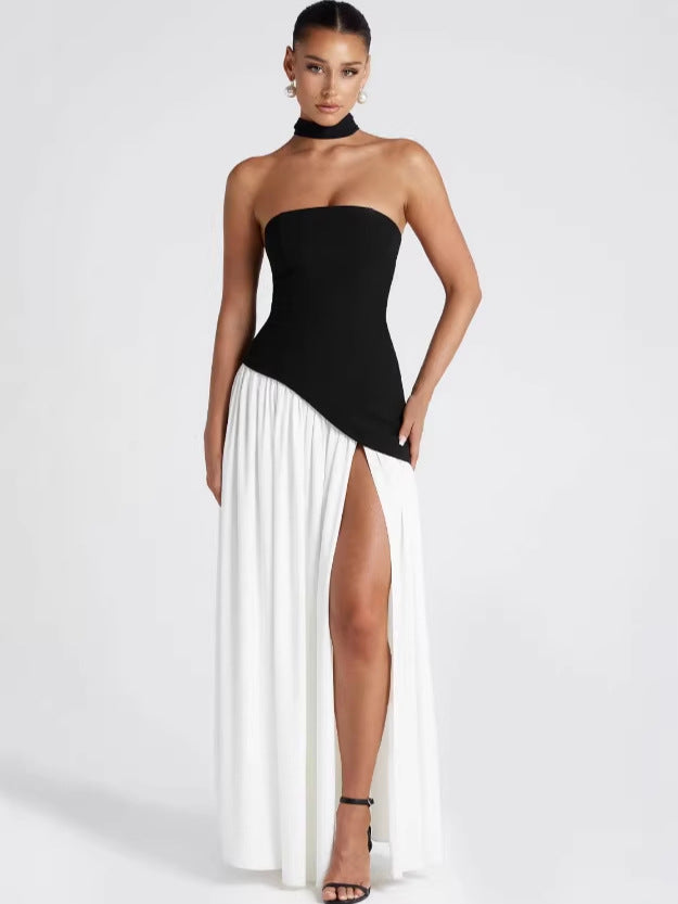 Halter Neck Slit Dress