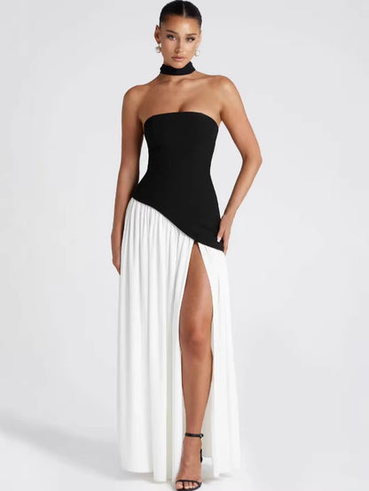 Halter Neck Slit Dress