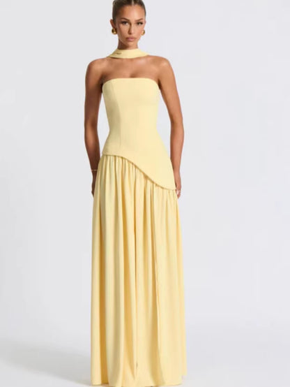 Halter Neck Slit Dress