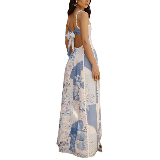 Halter printed dress