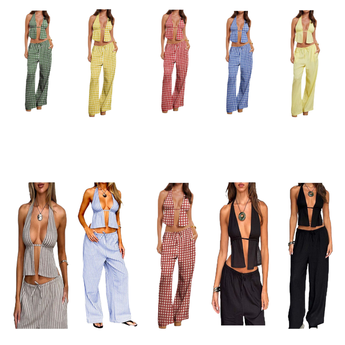 Halter strap sleeveless vest slim suit