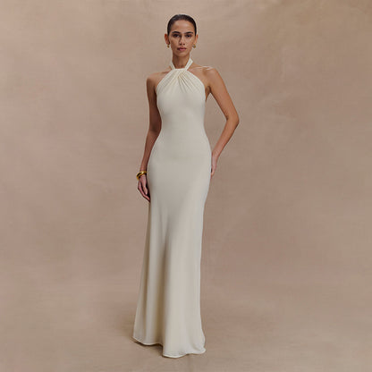 Halterneck Backless Slim Long Dress