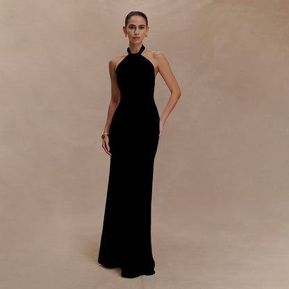 Halterneck Backless Slim Long Dress