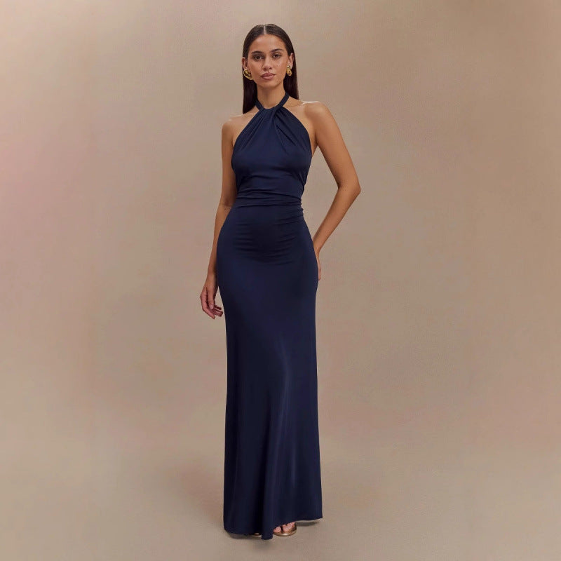 Halterneck Backless Slim Long Dress