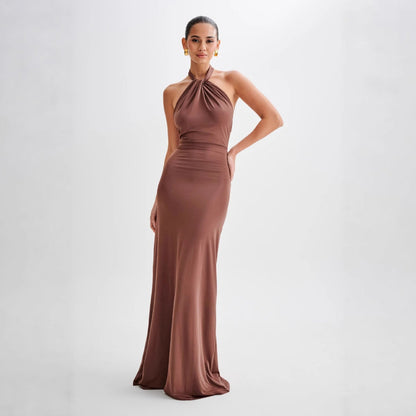 Halterneck Backless Slim Long Dress