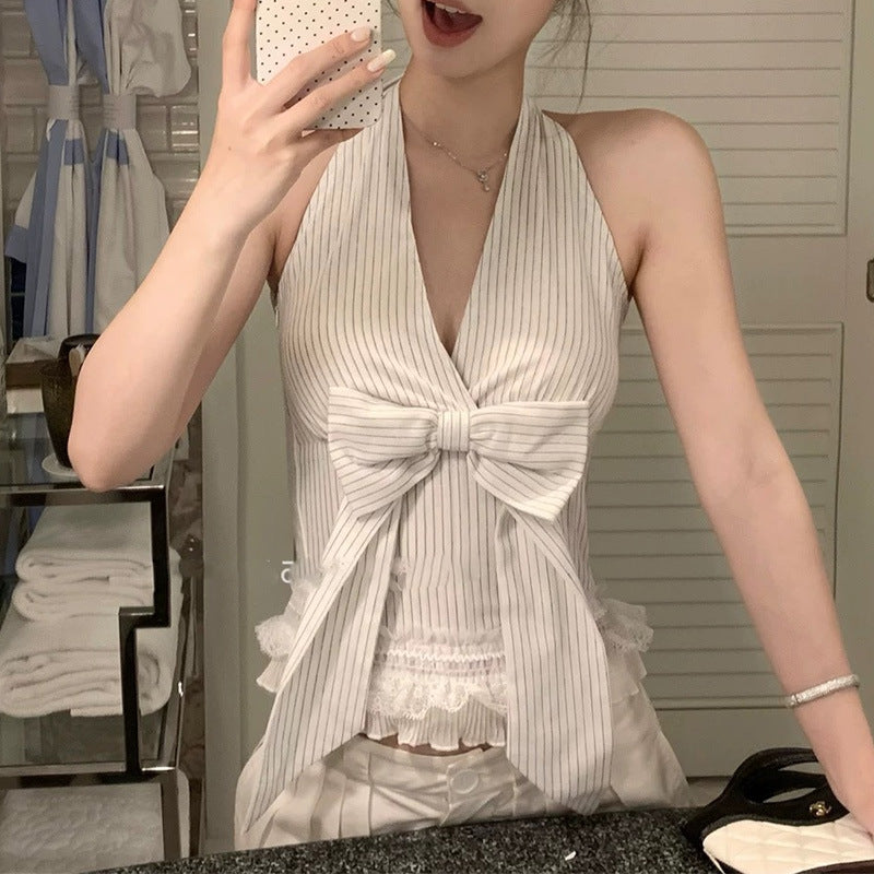 Halterneck V-Neck Slimming Summer Dress
