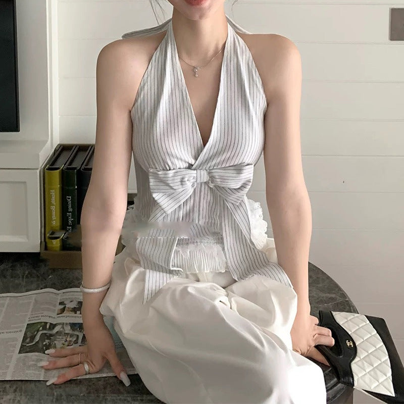 Halterneck V-Neck Slimming Summer Dress