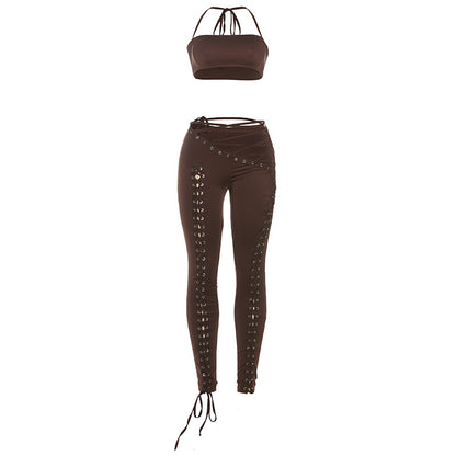 Halterneck Vest and Long Pants