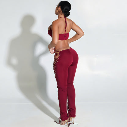 Halterneck Vest and Long Pants