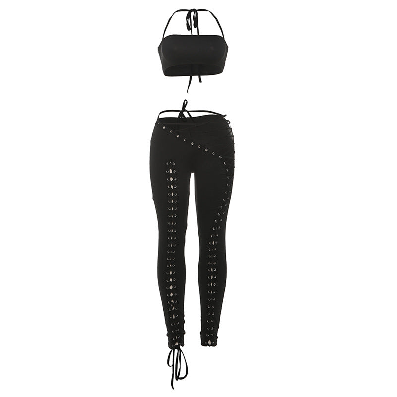 Halterneck Vest and Long Pants