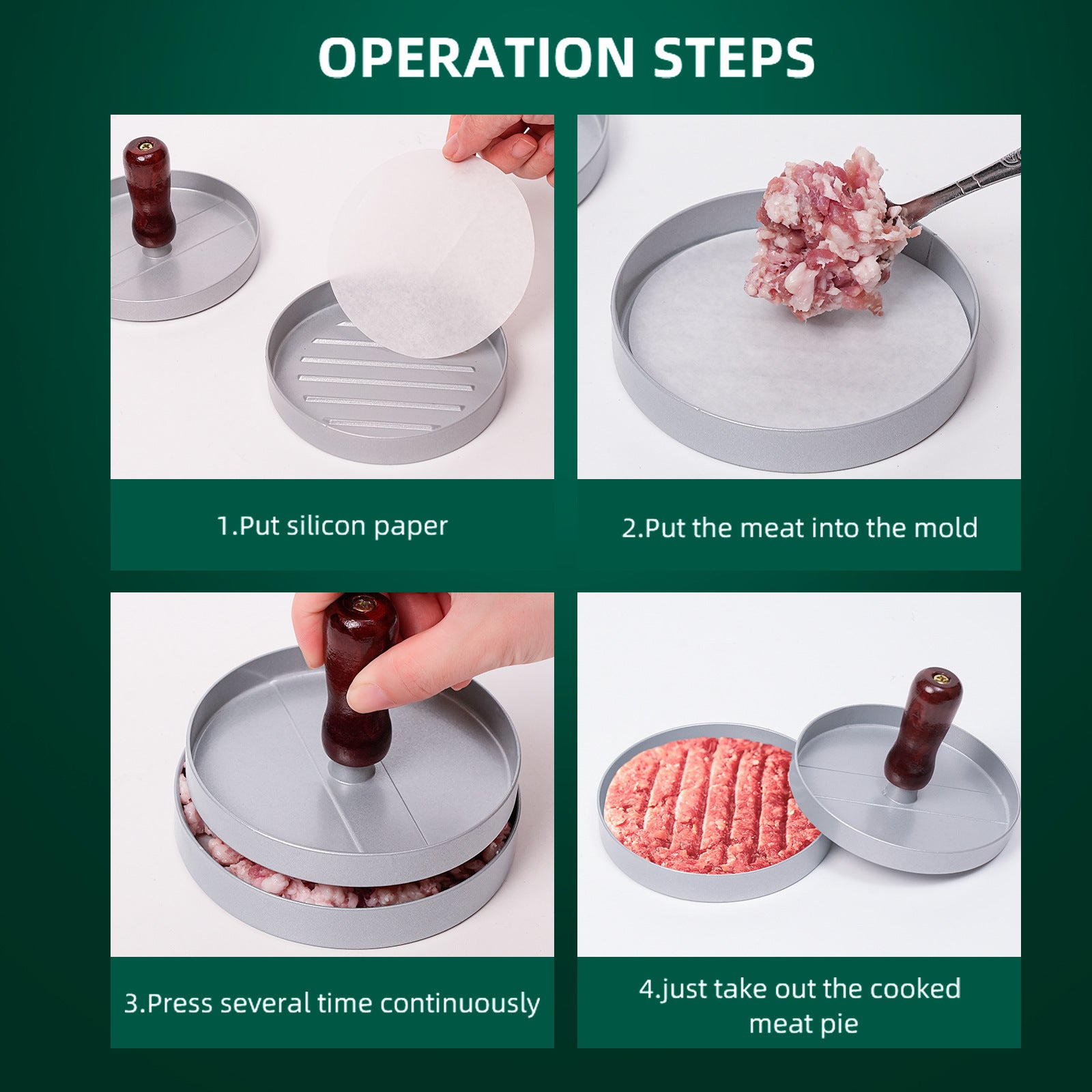 Hamburger meat press
