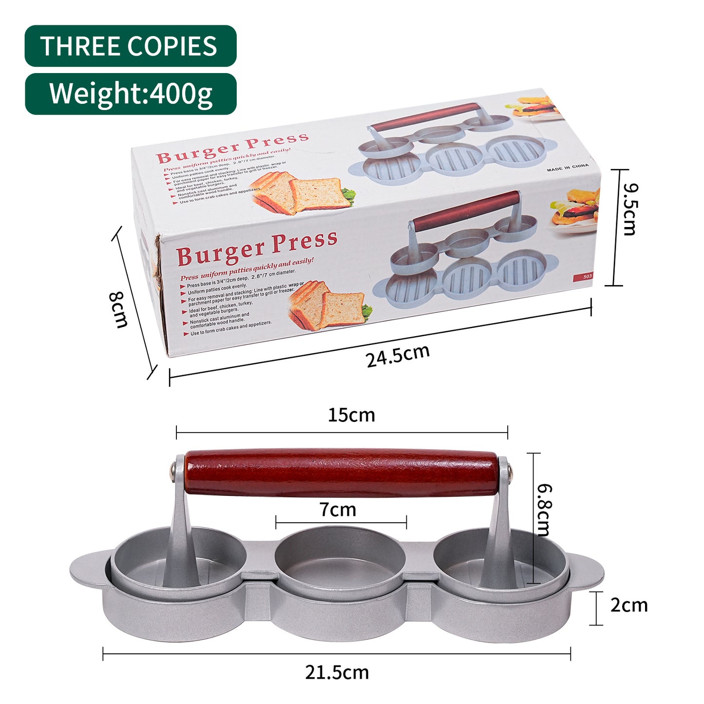 Hamburger meat press