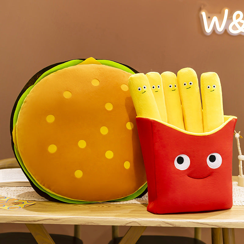 Hamburger Pizza French Fries Plush Toy Pillow