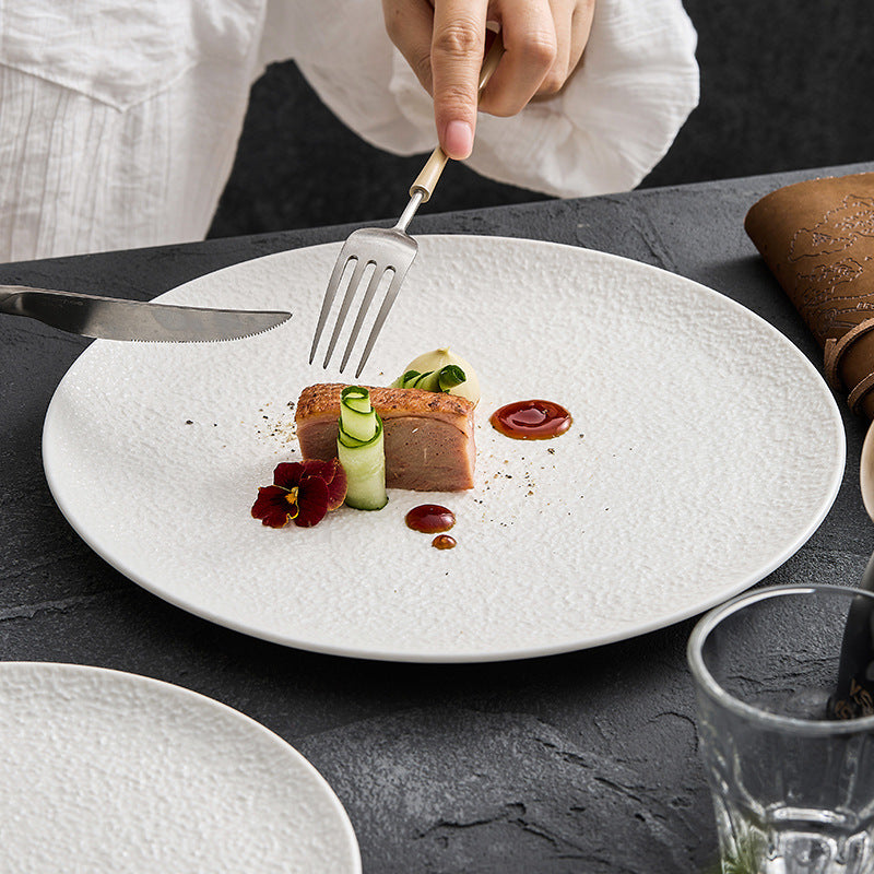 Hammered Ceramic Dinner Plate