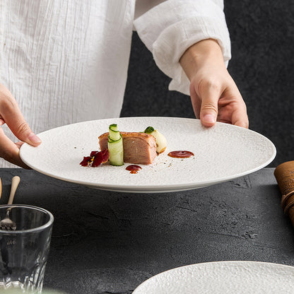 Hammered Ceramic Dinner Plate