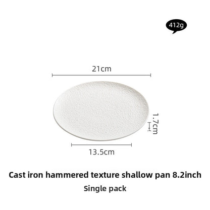 Hammered Ceramic Dinner Plate