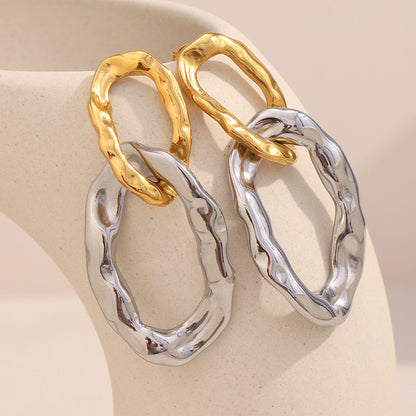 Hammered Texture Hoop Earrings
