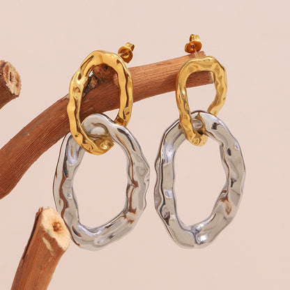 Hammered Texture Hoop Earrings