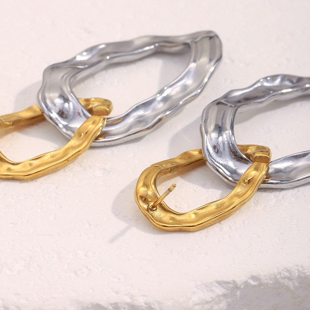 Hammered Texture Hoop Earrings