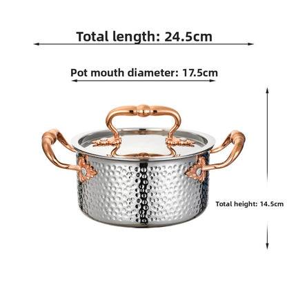 Hammered Texture Stainless Steel Hot Pot Soup Pot