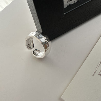 Hammered Texture Sterling Silver Adjustable Ring