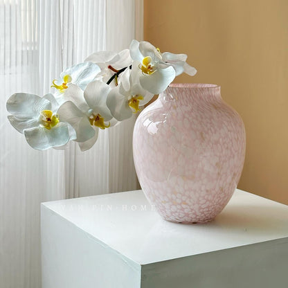 Hand Blown Cloud Pattern Glass Vase