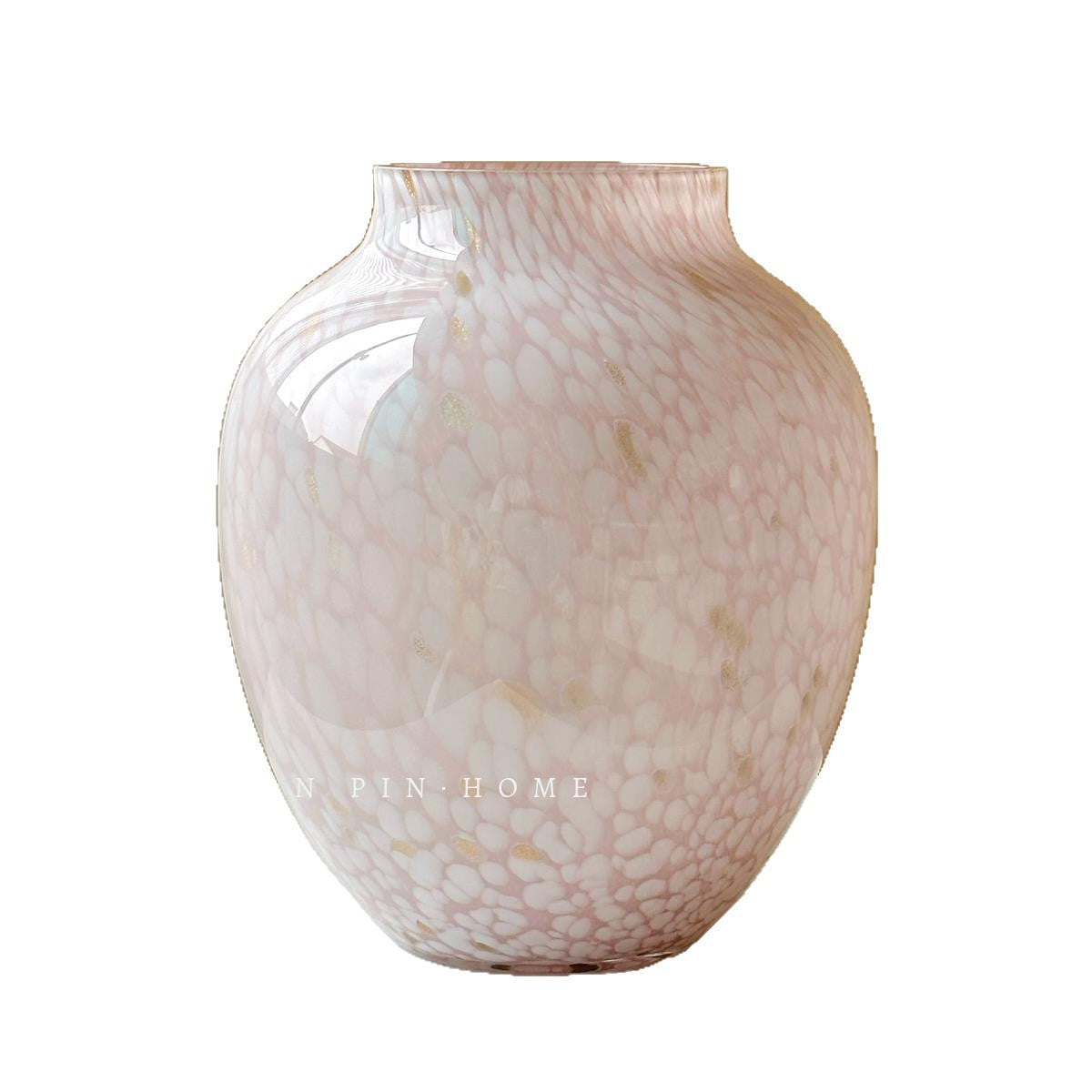 Hand Blown Cloud Pattern Glass Vase