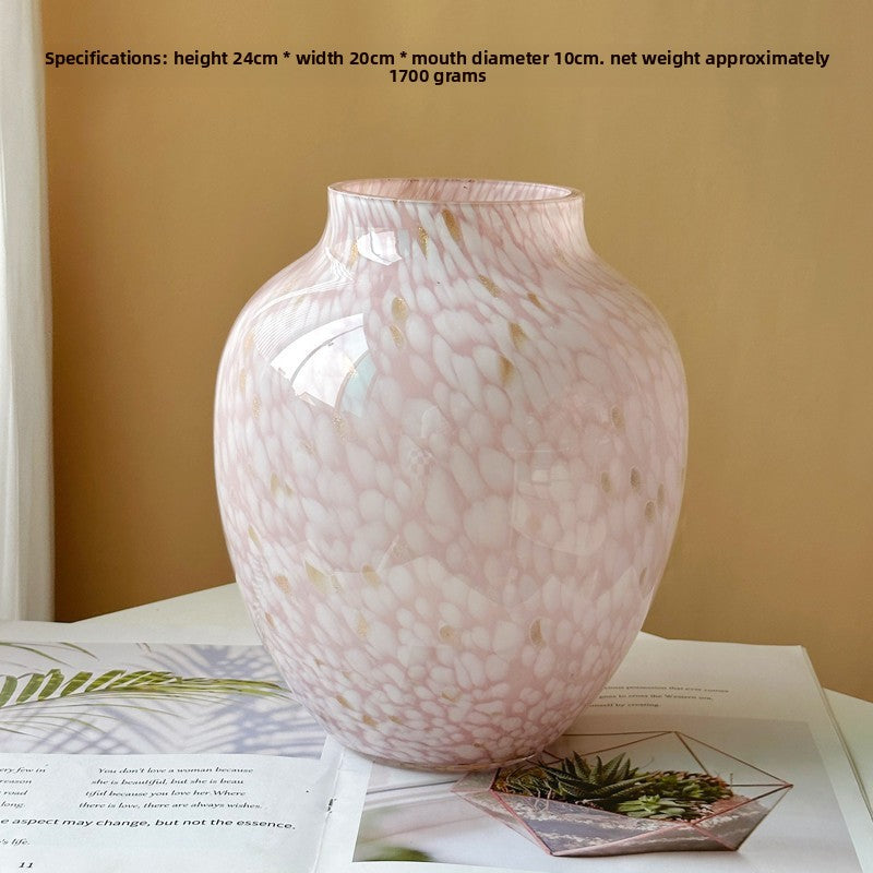 Hand Blown Cloud Pattern Glass Vase