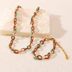 Colorful necklace titanium steel