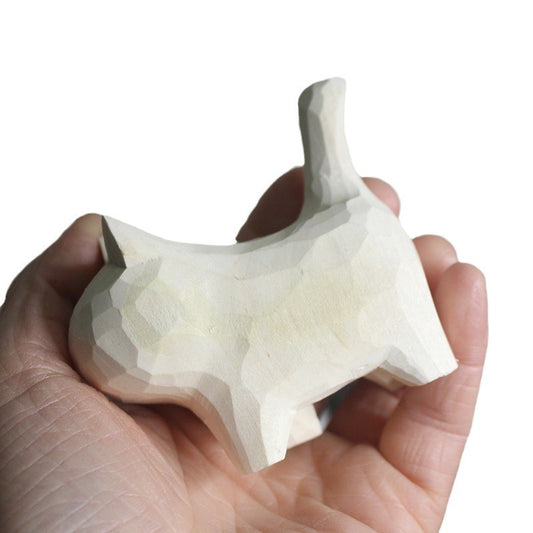 Hand-Carved Basswood Animal Figurines