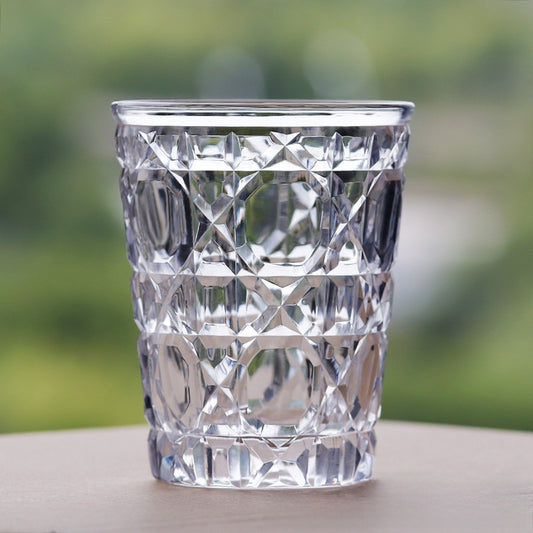 Hand-carved glass cup