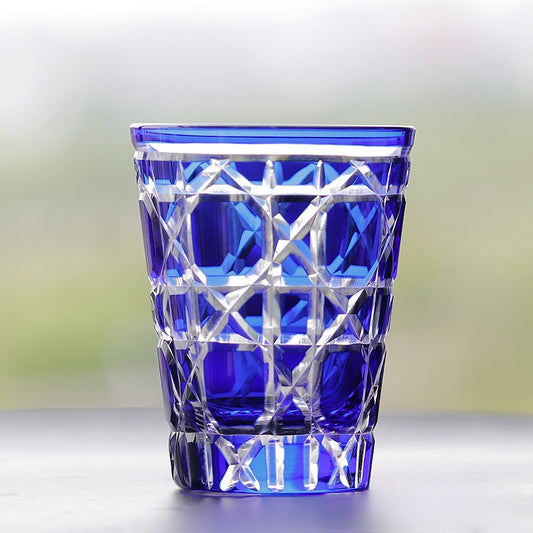 Hand-carved glass cup