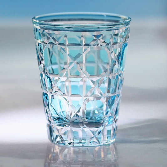 Hand-carved glass cup