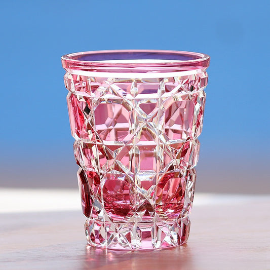 Hand-carved glass cup