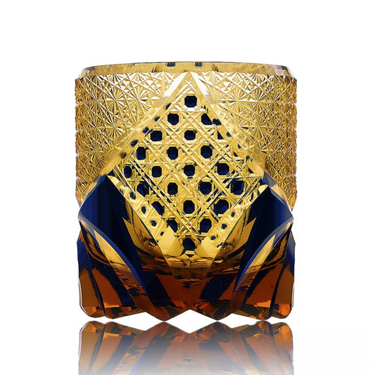 Hand-carved glass cup