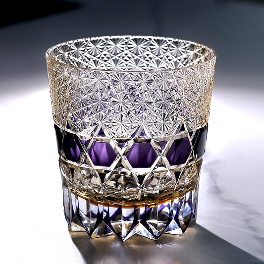 Hand-carved glass cup