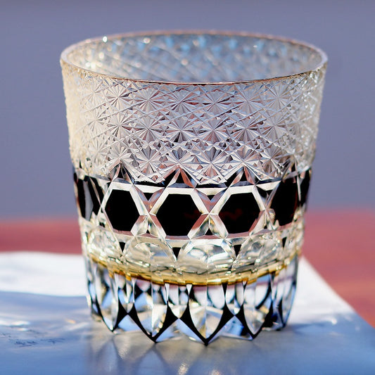 Hand-carved glass cup
