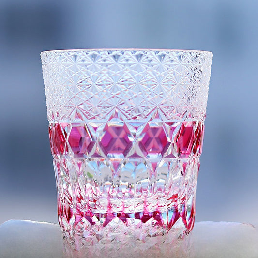 Hand-carved glass cup