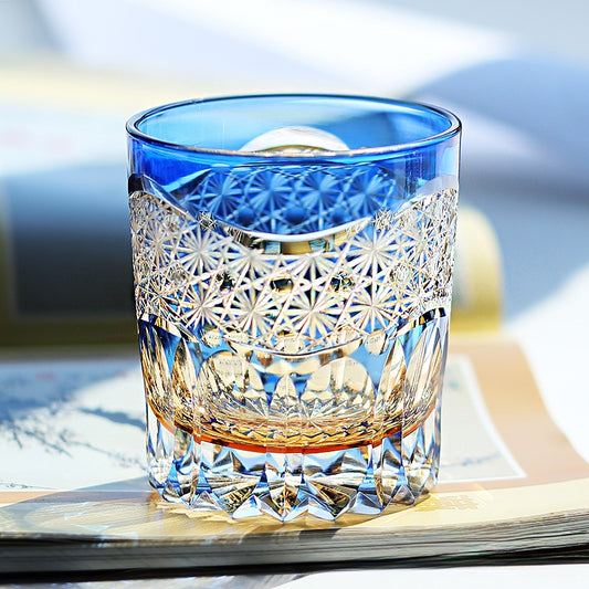 Hand-carved glass cup